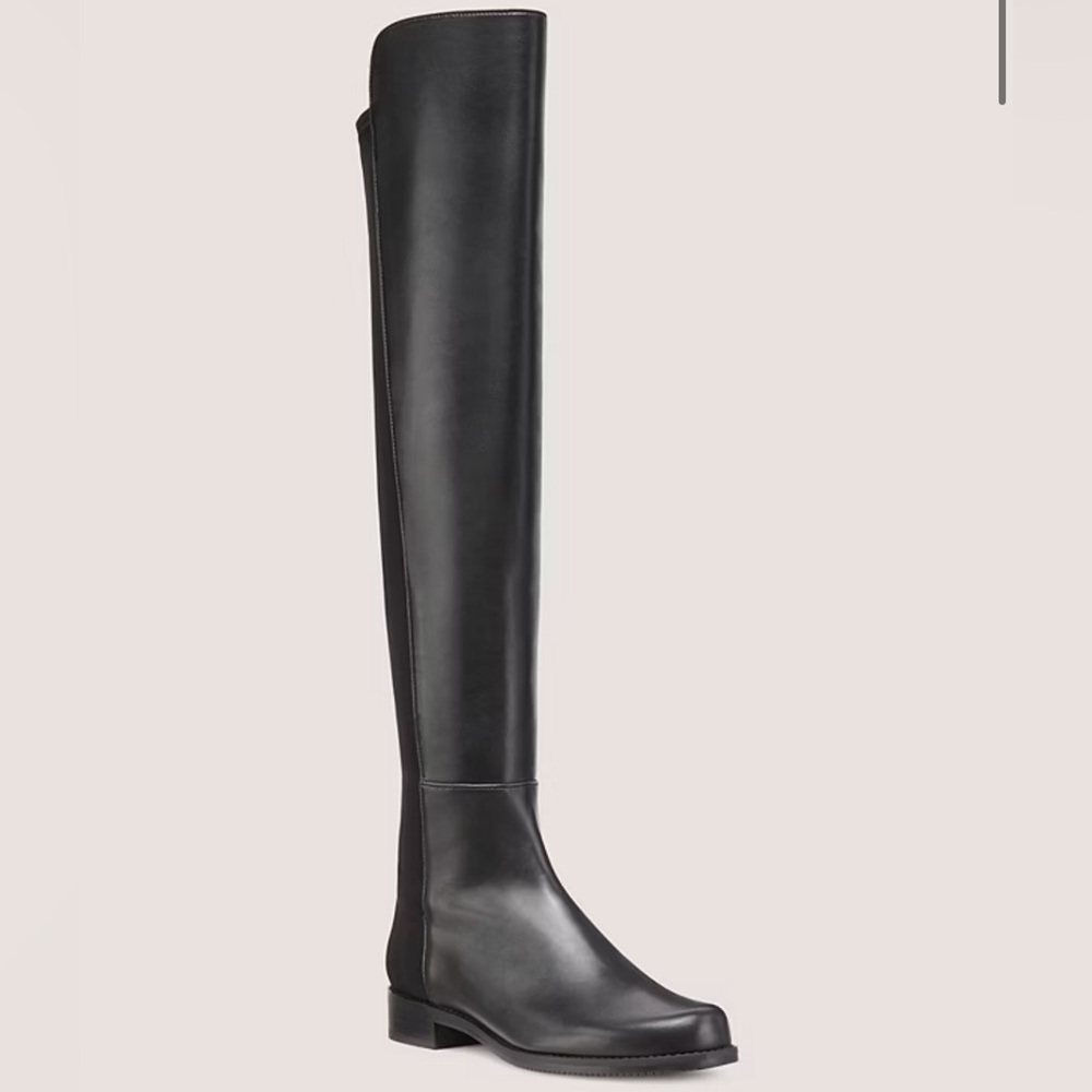 Stuart Weitzman Black Over-the-Knee Leather Boots